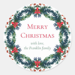メリークリスマスホリデイリース ラウンドシール