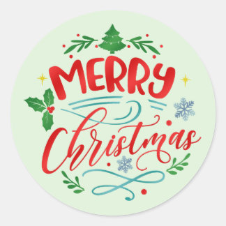 メリークリスマスホリデイ封筒用シール ラウンドシール