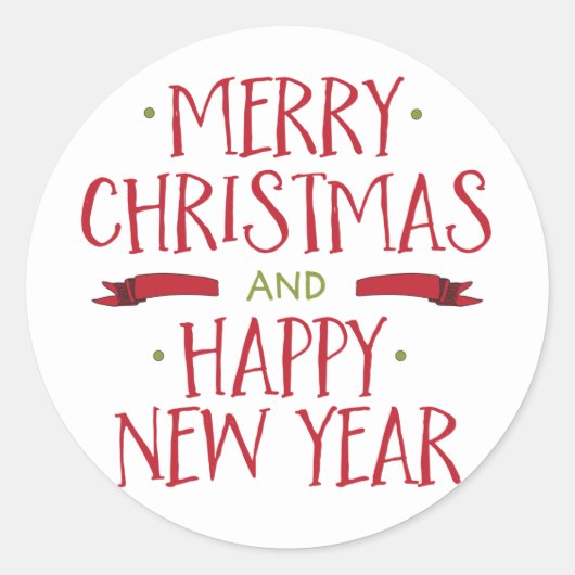 メリークリスマスホリデイ封筒用シール ラウンドシール (正面)