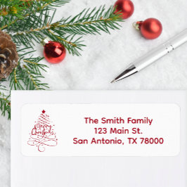 メリークリスマスホリデイ差出人住所 ラベル