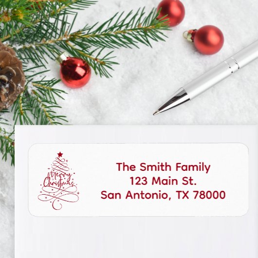 メリークリスマスホリデイ差出人住所 ラベル