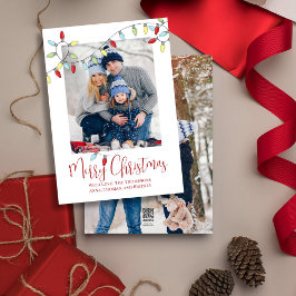 メリークリスマスホリデーかわいいストリングライト2写真 シーズンカード