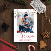 メリークリスマスホリデーかわいいストリングライト2写真 シーズンカード