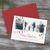 メリークリスマスホリデーかわいいストリングライト3写真 シーズンカード