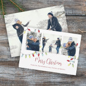 メリークリスマスホリデーかわいいストリングライト4写真 シーズンカード