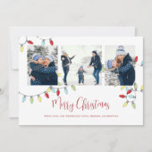 メリークリスマスホリデーかわいいストリングライト4写真 シーズンカード (正面)