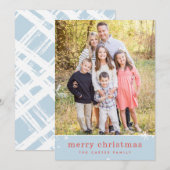 メリークリスマスホリデーかわいいフェスティバルキラキラ青 シーズンカード (正面/裏面)