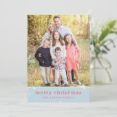 メリークリスマスホリデーかわいいフェスティバルキラキラ青 シーズンカード (スタンド正面)