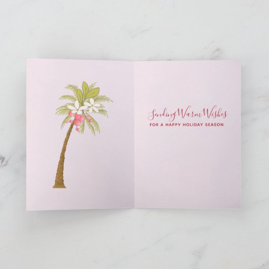 メリークリスマスホリデーウォーターカラーフローラ シーズンカード (内部)