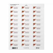 メリークリスマスホリデーウォーターカラーポインセチア ラベル (フルシート)