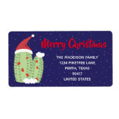 メリークリスマスホリデーカクティカクタス住所 シール (正面)
