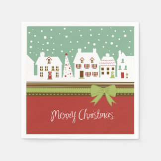メリークリスマスホリデーカクテル紙ナプキンス スタンダードカクテルナプキン