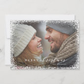 メリークリスマスホリデーカードで雪が降る シーズンカード (正面)