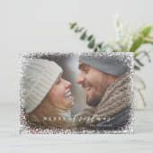 メリークリスマスホリデーカードで雪が降る シーズンカード (スタンド正面)