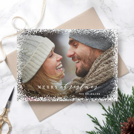 メリークリスマスホリデーカードで雪が降る シーズンカード