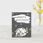 メリークリスマスホリデーカード カード (黄色い花)