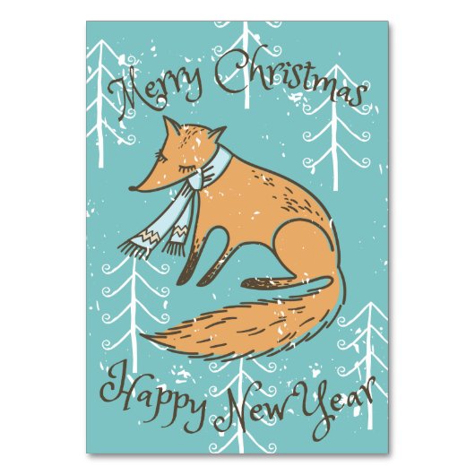 メリークリスマスホリデーキツネコージー テーブルナンバー (正面)