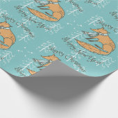 メリークリスマスホリデーキツネコージー ラッピングペーパー (角)