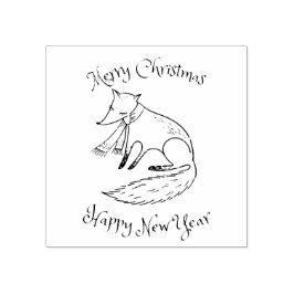 メリークリスマスホリデーキツネコージー ラバースタンプ