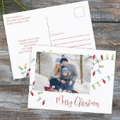 メリークリスマスホリデーキュートフェスティバルストリングライト シーズンポストカード