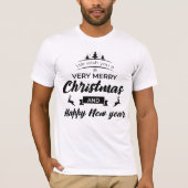 メリークリスマスホリデーギフトハッピーファミリークリスマス Tシャツ (正面)