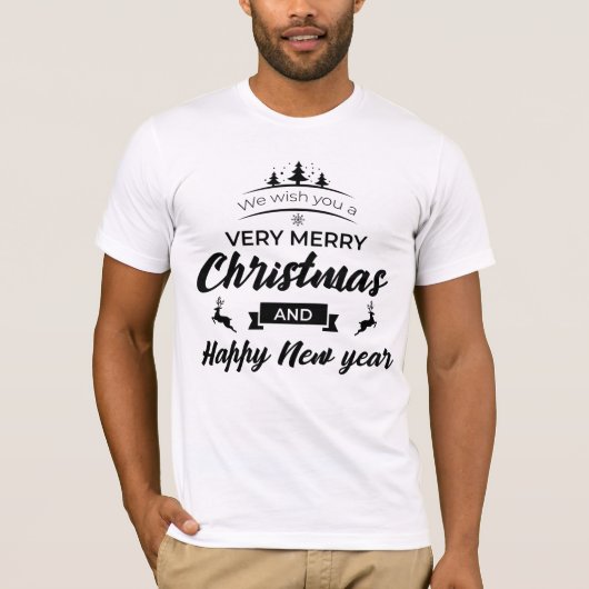 メリークリスマスホリデーギフトハッピーファミリークリスマス Tシャツ (正面)
