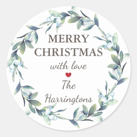メリークリスマスホリデーギフトラベルシール ラウンドシール (正面)