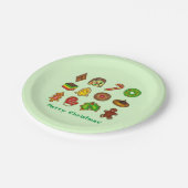 メリークリスマスホリデークッキークリスマスベーキング ペーパープレート (アングル)