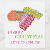 メリークリスマスホリデークラシックリボンキャンディ ワインラベル (シングルラベル)