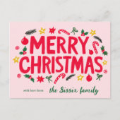 メリークリスマスホリデークリスマスカスタム ポストカード (正面)