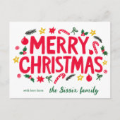 メリークリスマスホリデークリスマスカスタム ポストカード (正面)