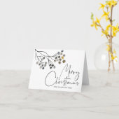 メリークリスマスホリデーグリーティエレガントングスカード カード (黄色い花)