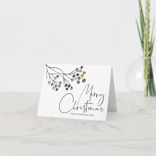メリークリスマスホリデーグリーティエレガントングスカード カード (正面)