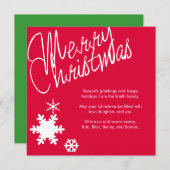 メリークリスマスホリデーグリーティングカード シーズンカード (正面/裏面)