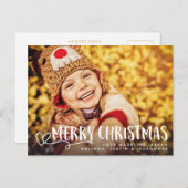 メリークリスマスホリデーグリーティングフォトオーバーレイ ポストカード (正面/裏面)