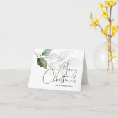 メリークリスマスホリデーグリーティングユーカモダンリプタス カード (黄色い花)