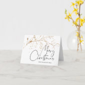 メリークリスマスホリデーグリーティング金ゴールドユーカリ カード (黄色い花)