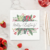 メリークリスマスホリデーグリーン スタンダードランチョンナプキン (インサイチュ)