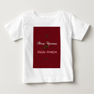 メリークリスマスホリデーサンシャインレッド ベビーTシャツ