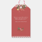 メリークリスマスホリデーサンタスレイキャンディーケーン ギフトタグ (裏面)