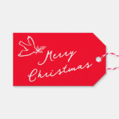 メリークリスマスホリデーシンプルドーブカスタム ギフトタグ (正面(横))