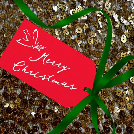 メリークリスマスホリデーシンプルドーブカスタム ギフトタグ