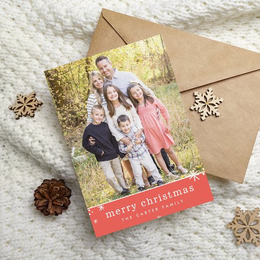 メリークリスマスホリデーシンプルフェスティバルキラキラ赤 シーズンカード