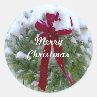 メリークリスマスホリデーシーズンカード封筒用シール ラウンドシール