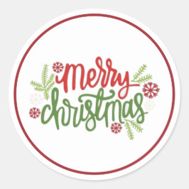 メリークリスマスホリデーシール ラウンドシール