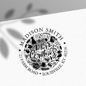 メリークリスマスホリデースクリプトキュート差出人住所 セルフインキングスタンプ