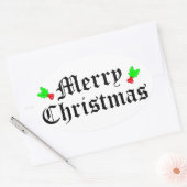 メリークリスマスホリデーステッカー 楕円形シール (封筒)