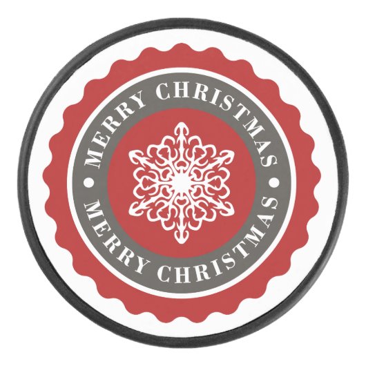 メリークリスマスホリデースノーフレーク アイスホッケーパック (正面)