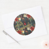 メリークリスマスホリデースプレンダー光沢 ラウンドシール (封筒)