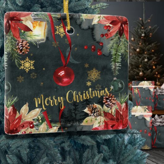 メリークリスマスホリデースプレンダー セラミックオーナメント